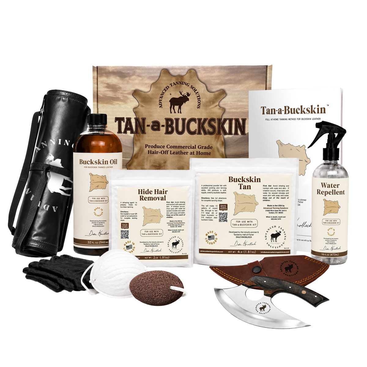 photo of tan-a-buckskin kit product photos